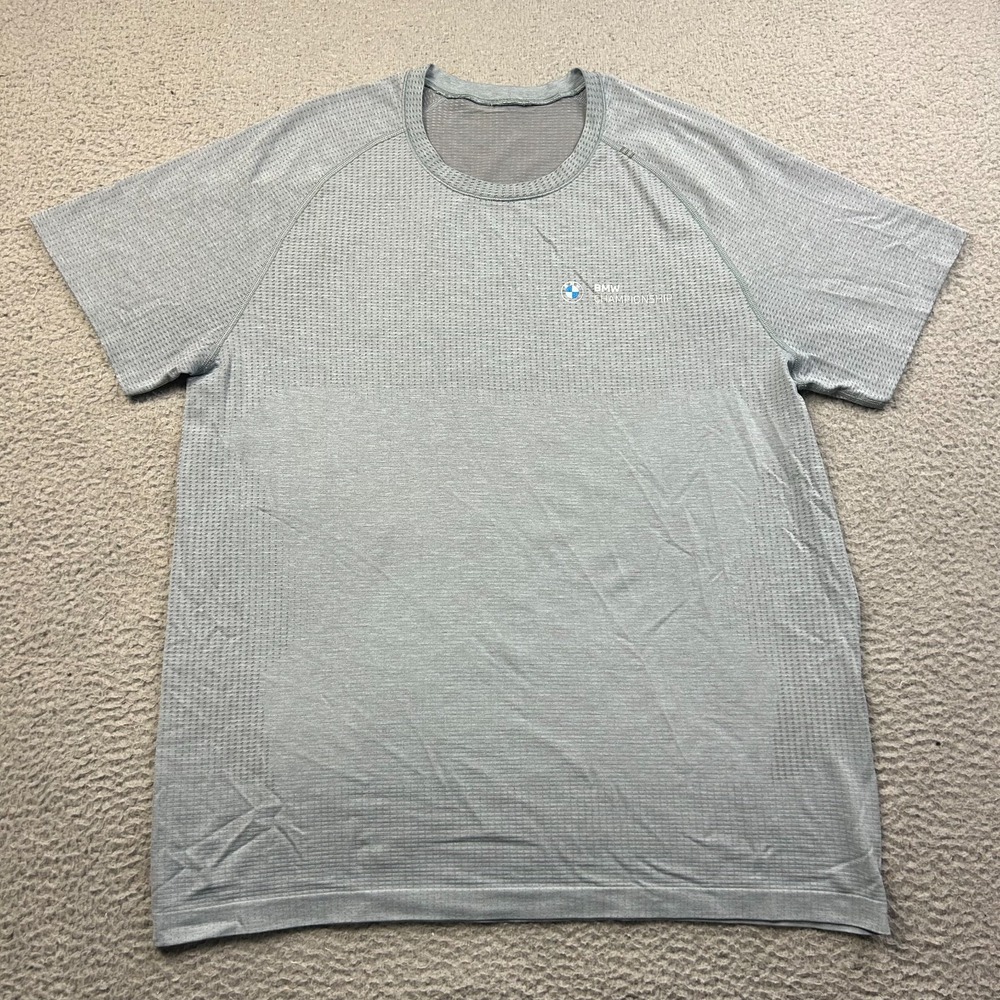 Lululemon Shirt Men Gray Metal Vent Tech BMW Championship Golf Activewear XL